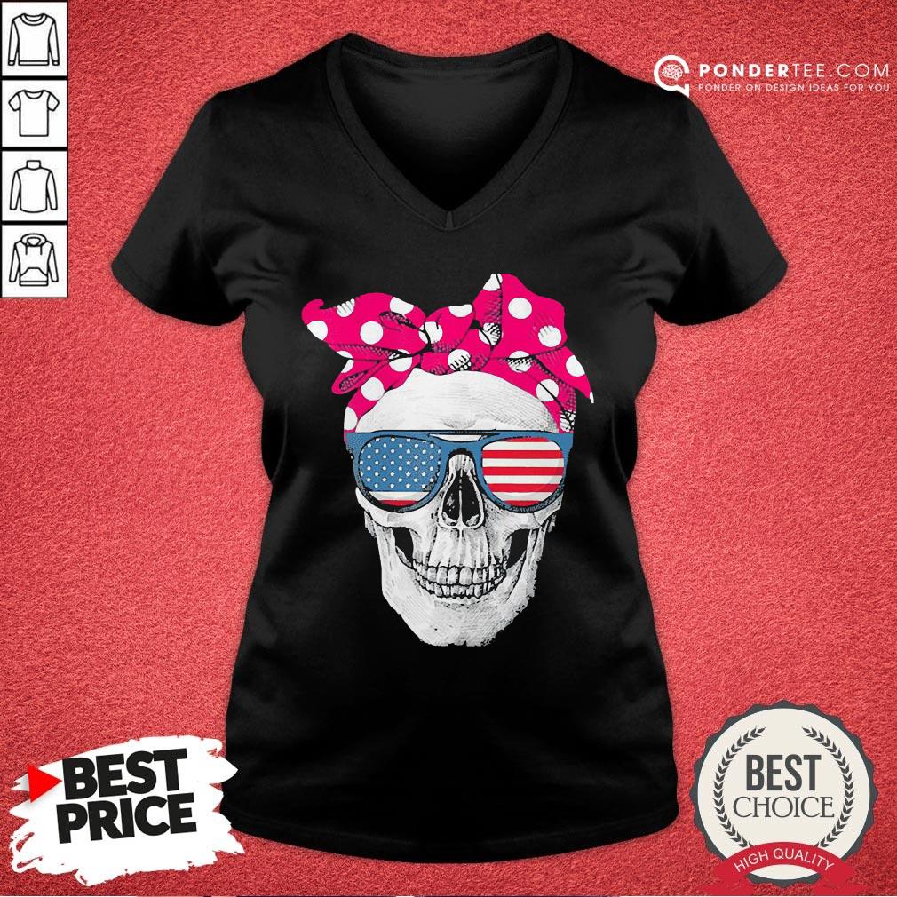 Hot Womens American Skull Women’s Pride With Cute Pink Polka Style 2020 Shirt