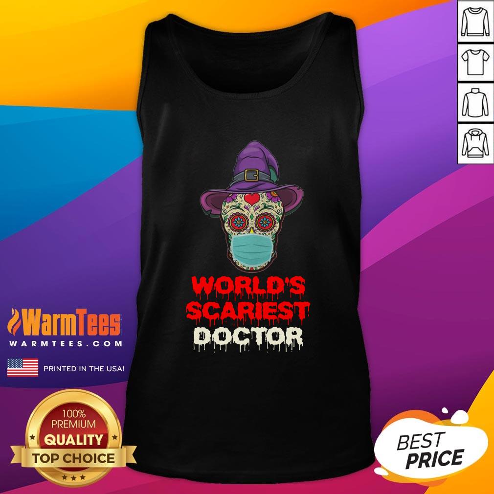 Hot World’s Scariest Doctor Skull Tattoos Witch Face Mask Halloween Shirt