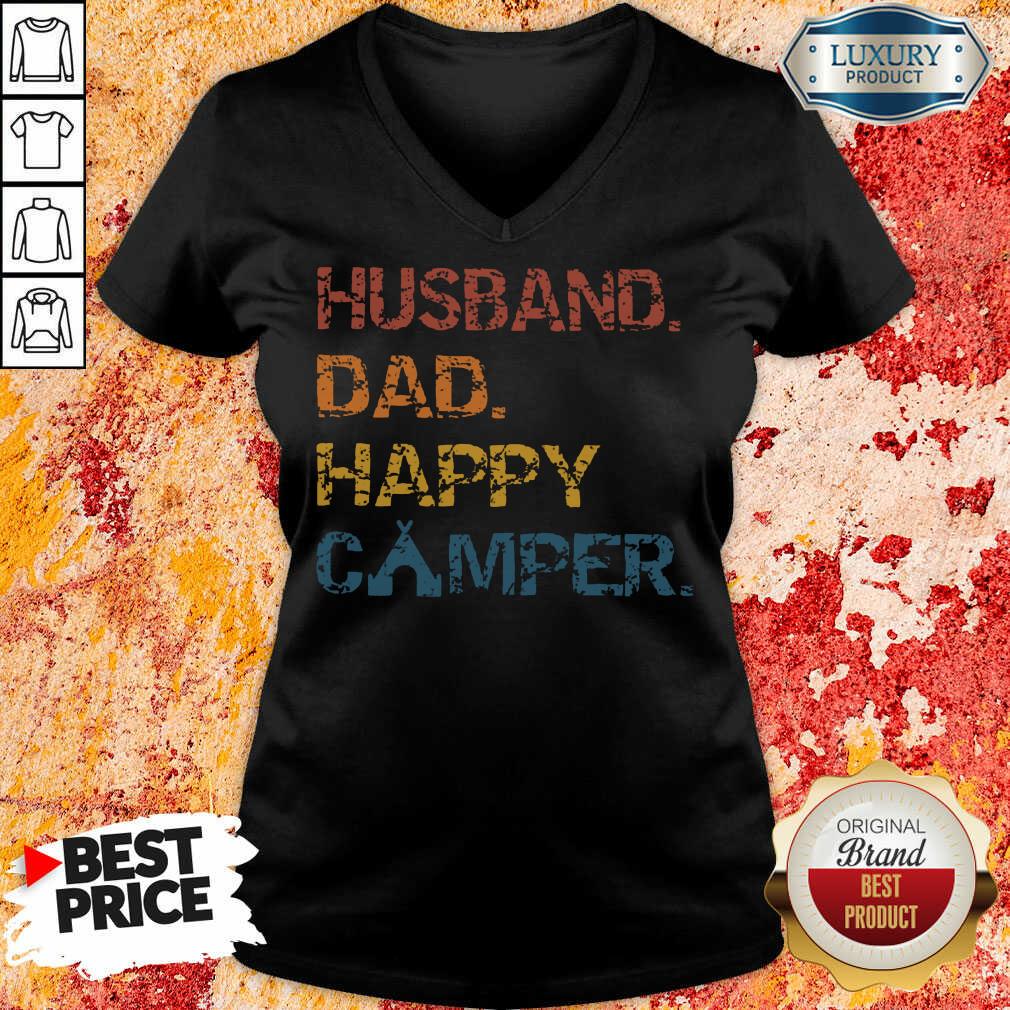 Husband Dad Happy Camper Vintage Shirt