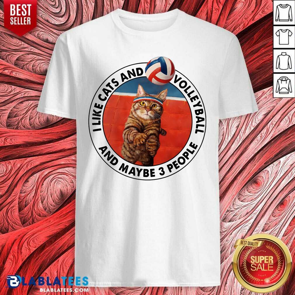 I Like Cats And Volleyball And Maybe 3 People Shirt