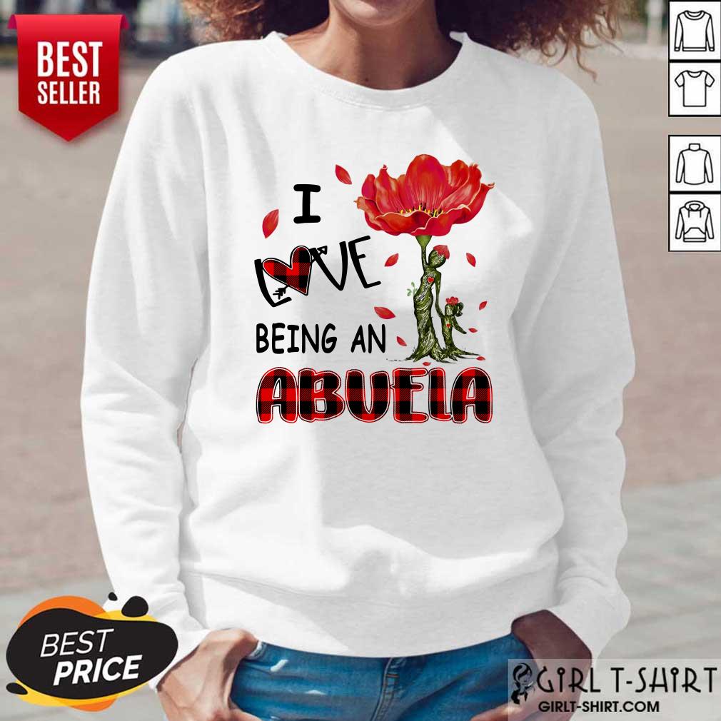 I Love Being An Abuela Red Flower Shirt