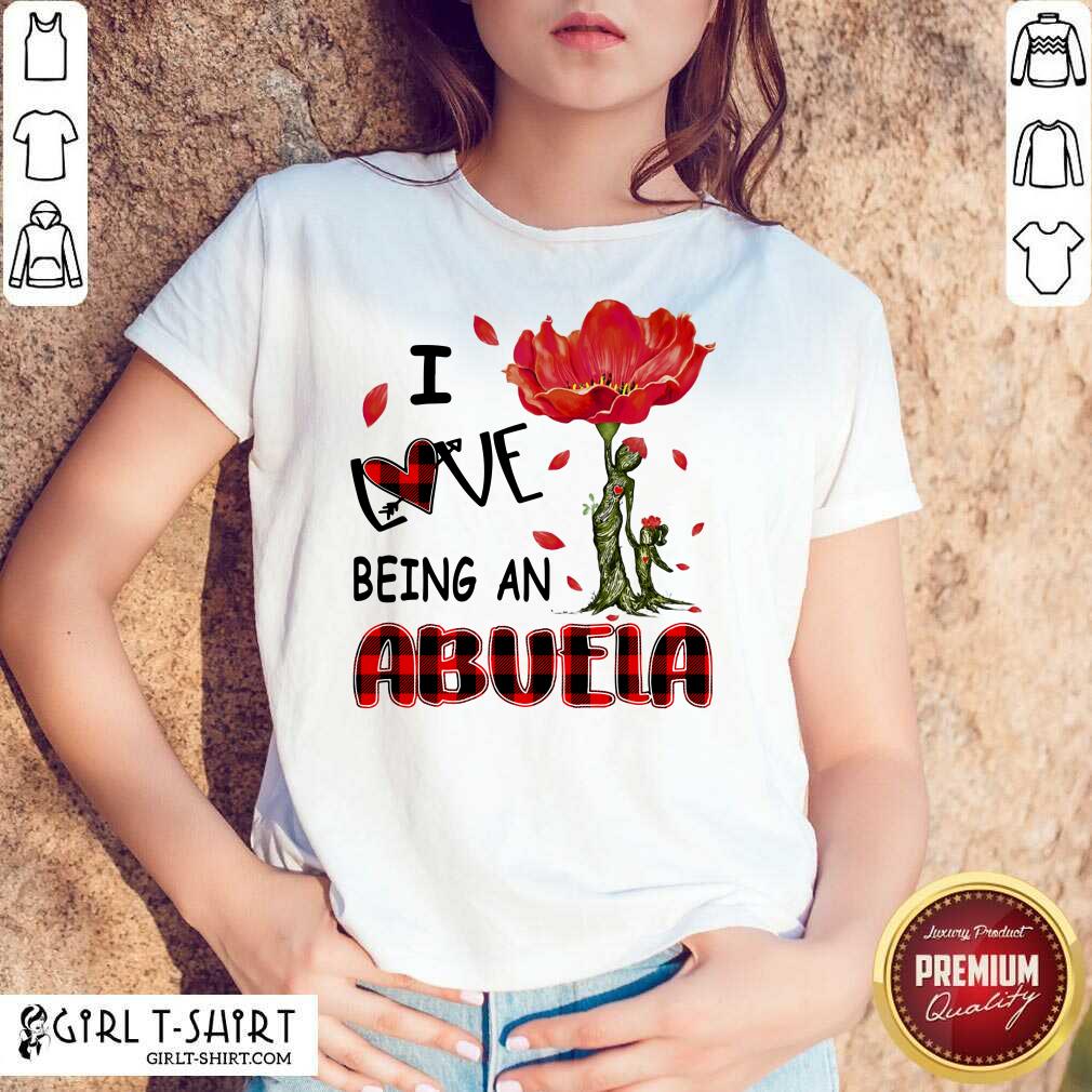 I Love Being An Abuela Red Flower Shirt