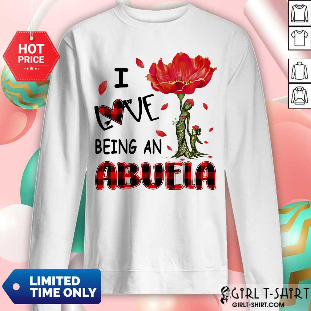 I Love Being An Abuela Red Flower Shirt