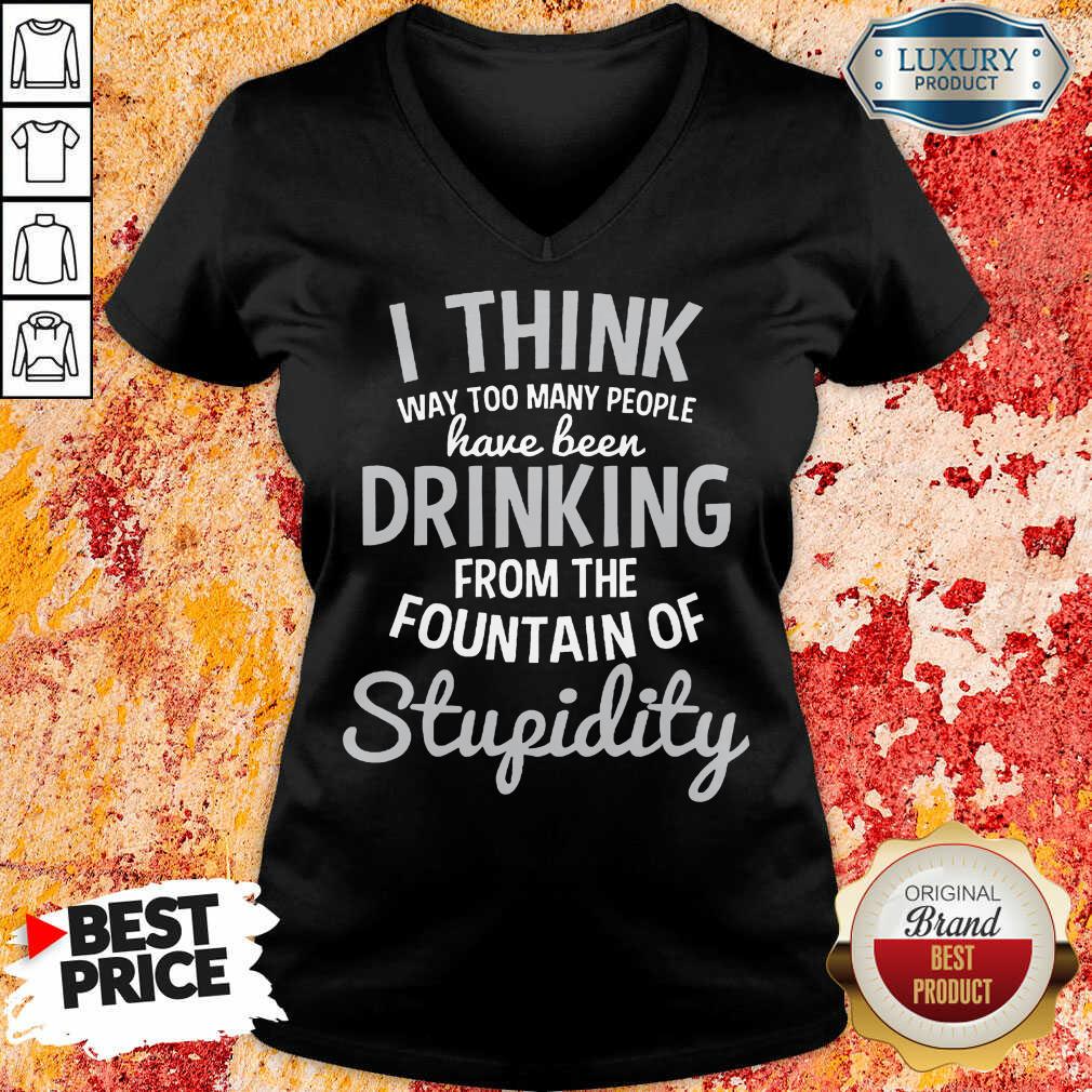 i-think-way-too-many-people-have-been-drinking-from-the-fountain-of-stupidity-v-neck.jpg