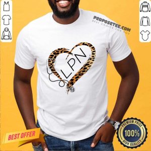 Leopard Heart Frame Medical Stethoscope LPN Shirt