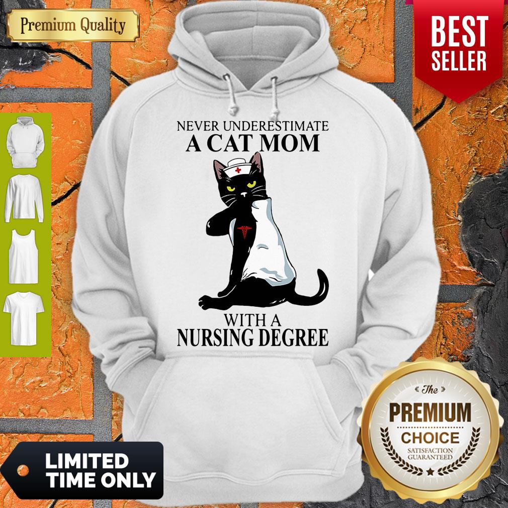 Cute Never Underestimate A Cat Mom With A Nursing Degree Shirt