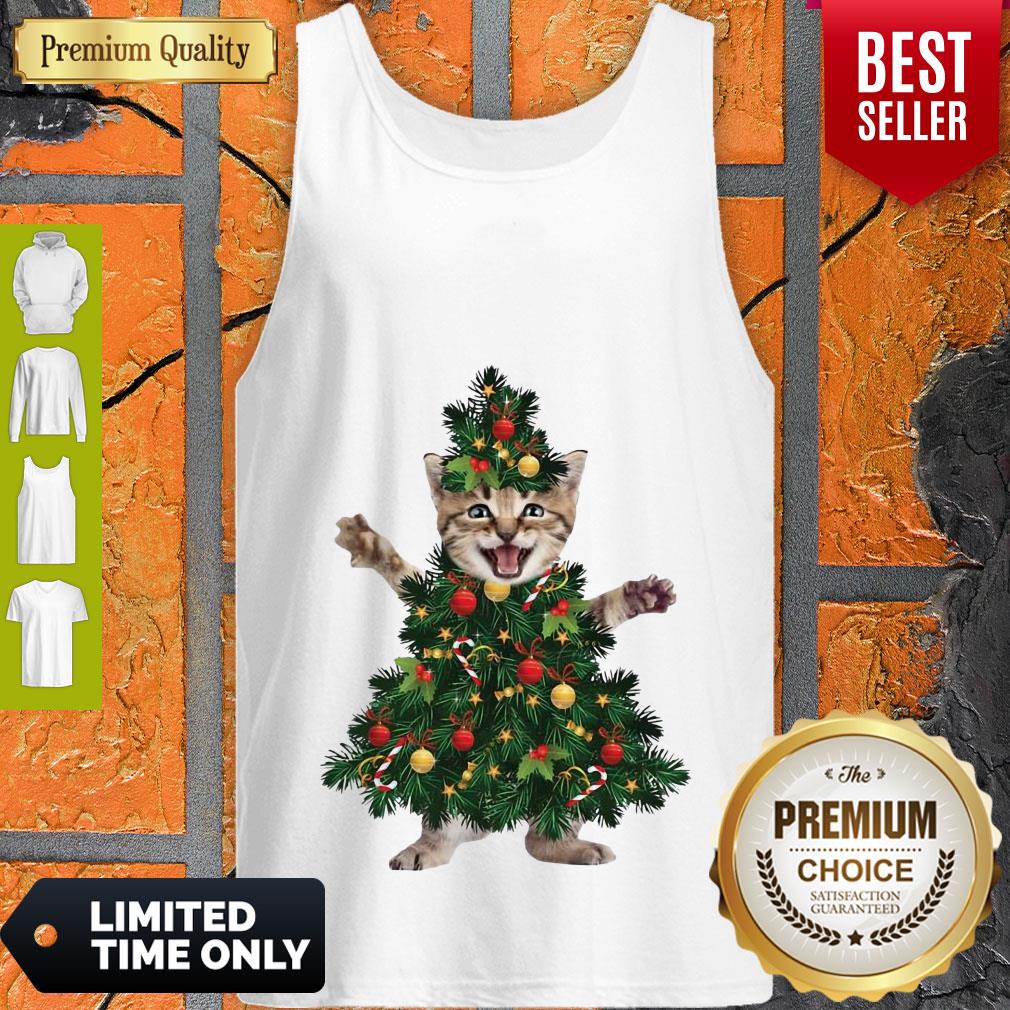 Funny Christmas Tree Cat Pine Shirt