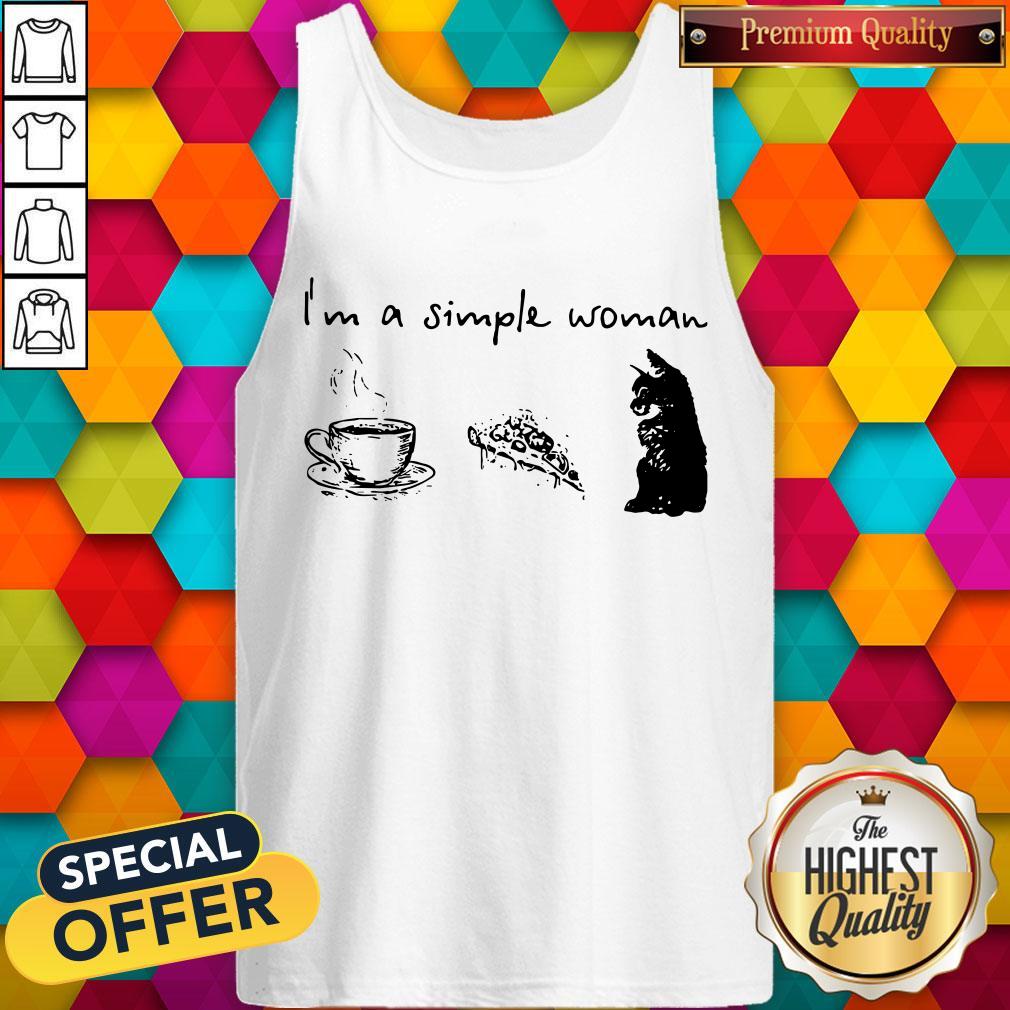 I’m A Simple Woman Coffee Pizza And Cat Shirt