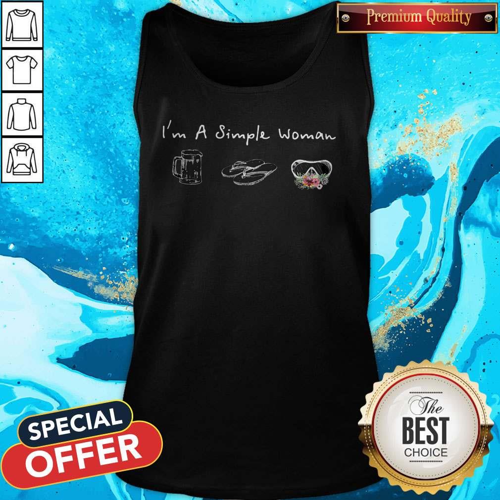 I’m A Simple Woman Loves Beer Flip Flop Swimming Glasses Shirt