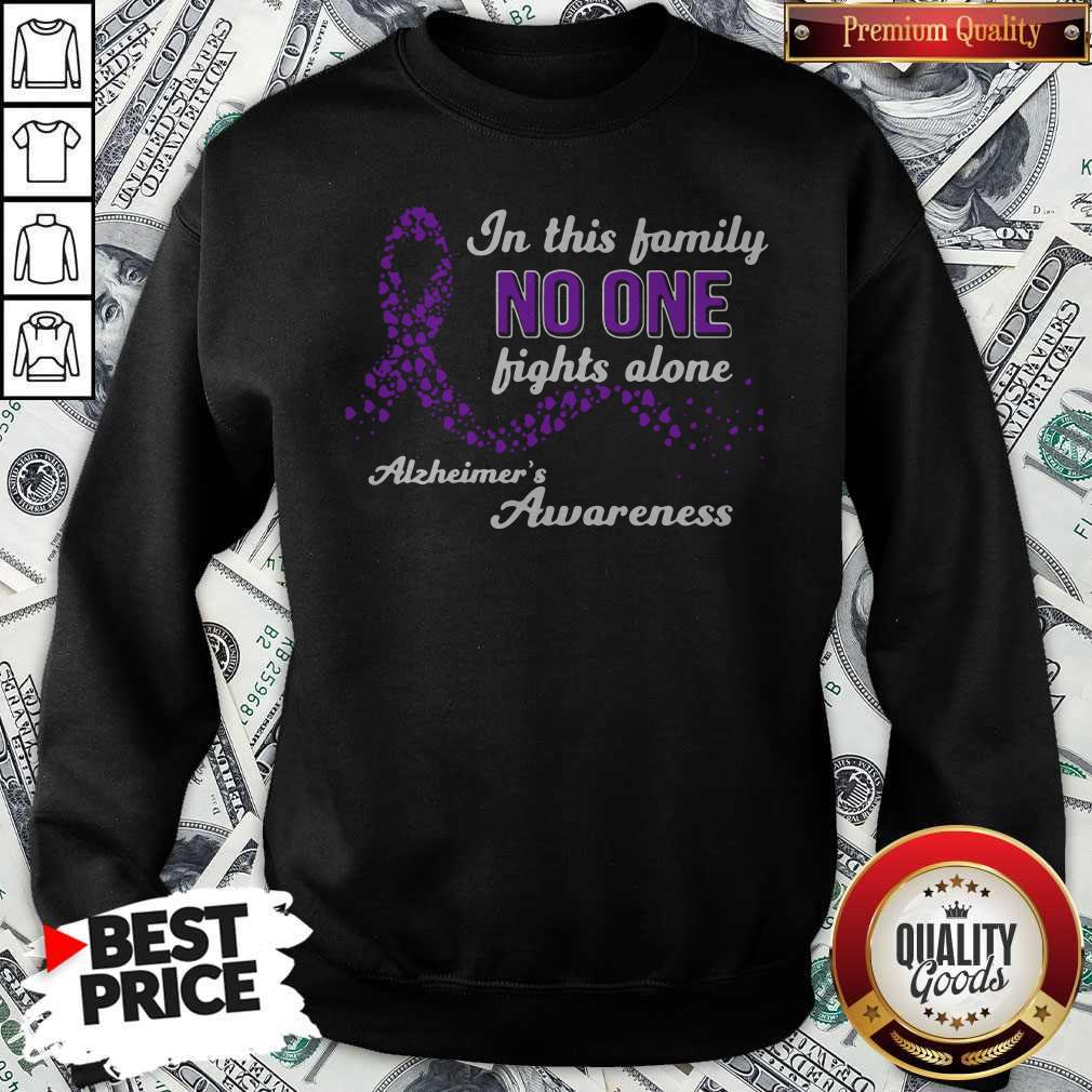 In This Family No One Fights Alone Alzheimer'S Awareness Shirt