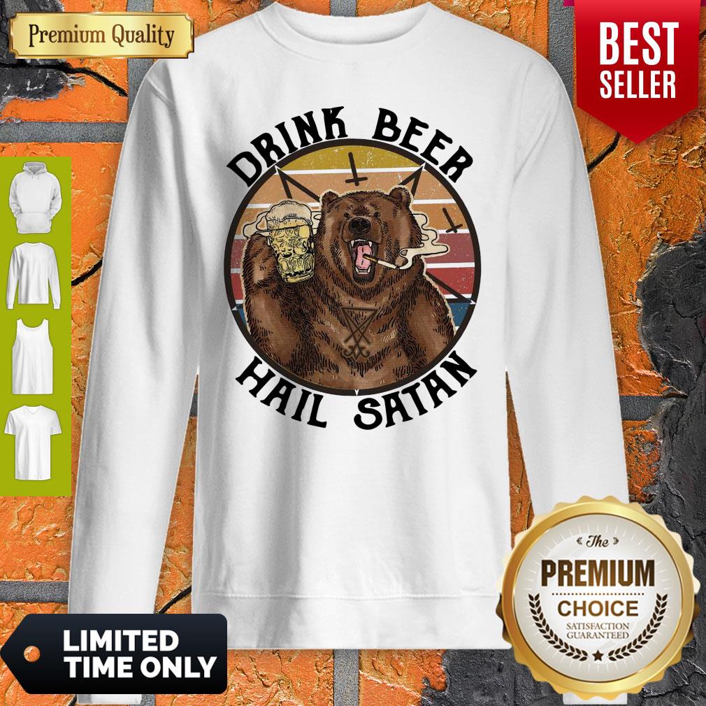 Official The Bear Drink Beer Hail Satan Shirt