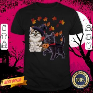 Hot Kittens A Witch And A Vampire Halloween Shirt