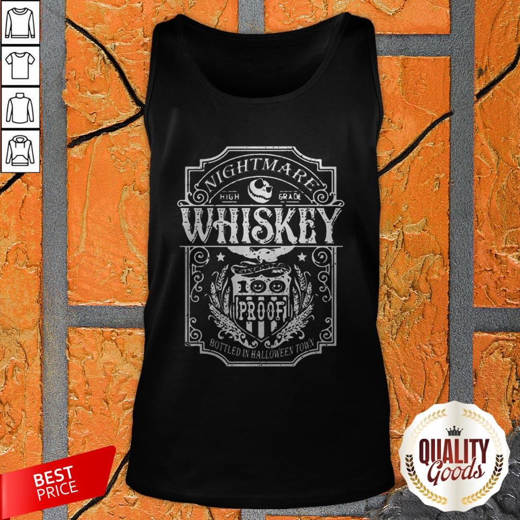 Jack Skellington Nightmare High Grade Whiskey Bottled In Halloween Town Shirt