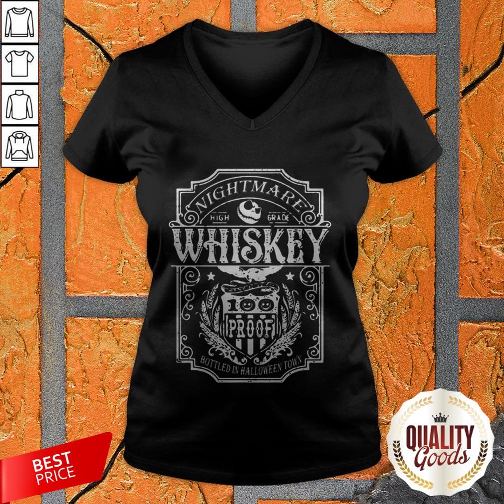 Jack Skellington Nightmare High Grade Whiskey Bottled In Halloween Town Shirt
