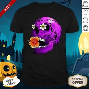 Purple Floral Sugar Skull Day Of Dead Dia De Muertos Shirt