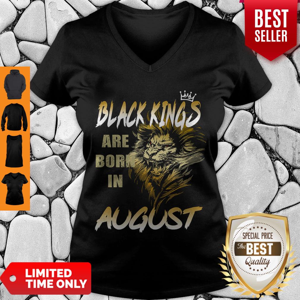 Funny Lion Black Kings Are Born In August T-Shirt