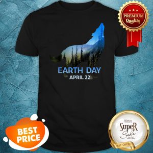 Wolf Silhouette Earth Day 50th Anniversary April 22nd Shirt