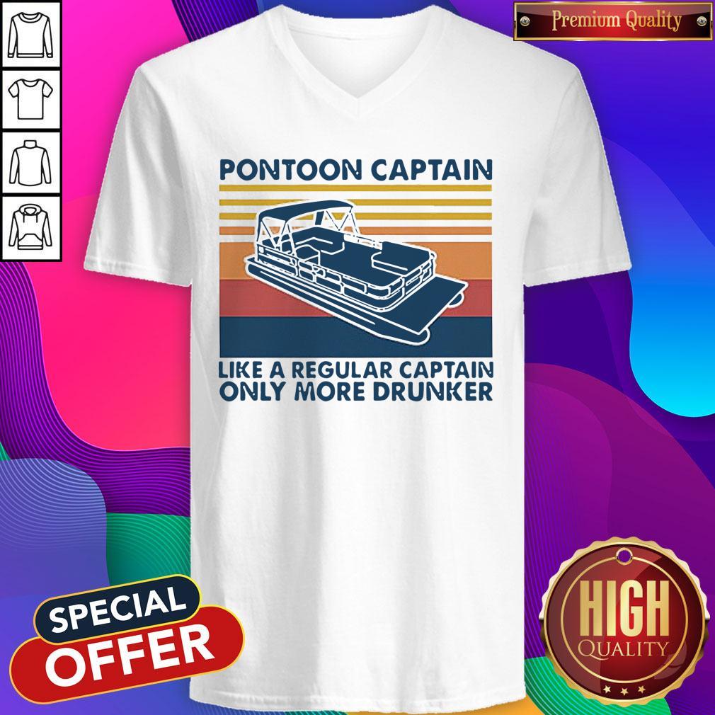 Vintage Pontoon Captain Like A Regular Captain Only More Drunker Shirt