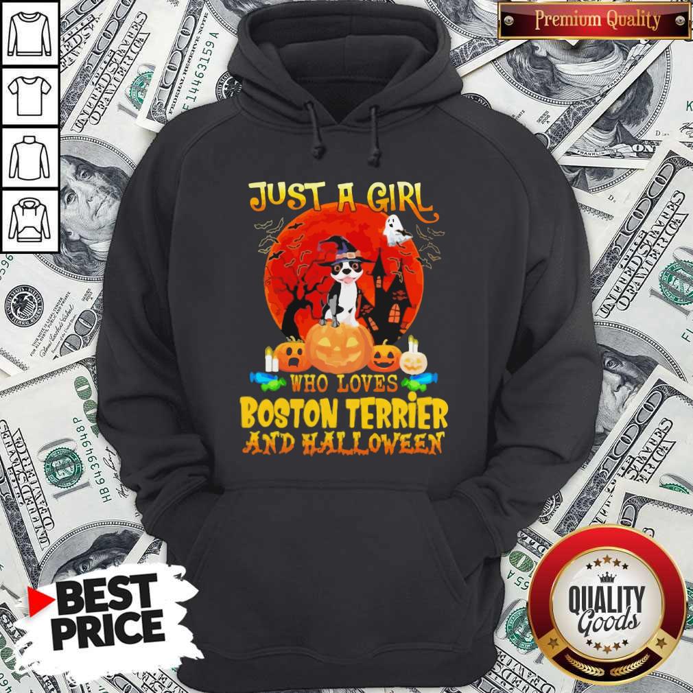 Just A Girl Who Loves Boston Terrier And Halloween Shirt