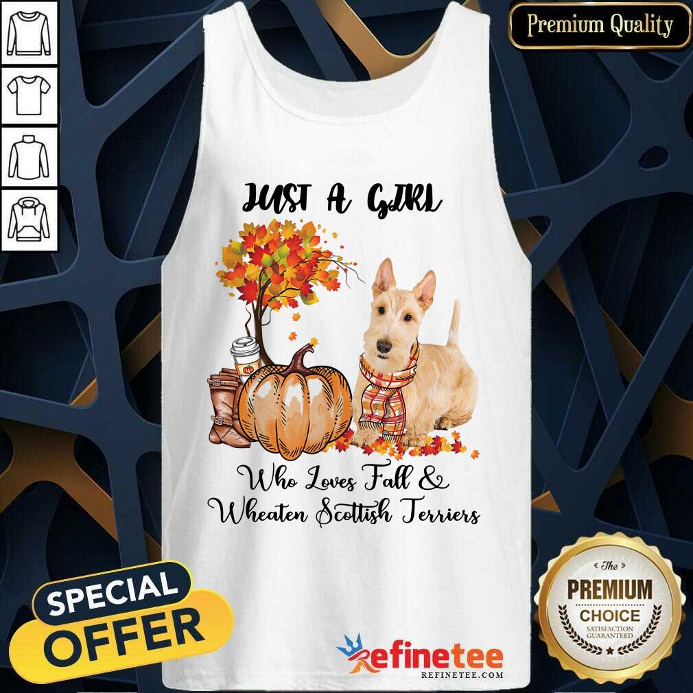 Just A Girl Who Loves Fall And Wheaten Scottish Terrier Shirt