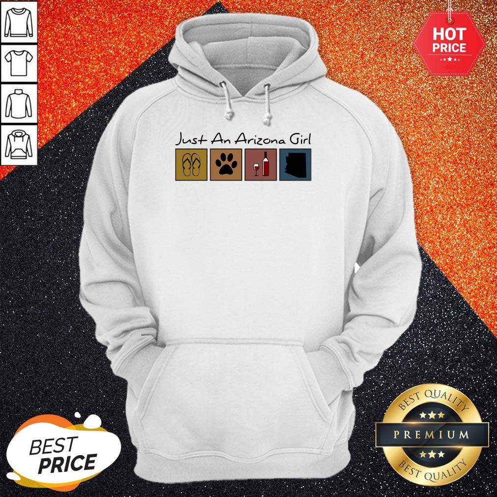 Just An Arizona Girl Flip Flop Cat Paw Wine Shirt