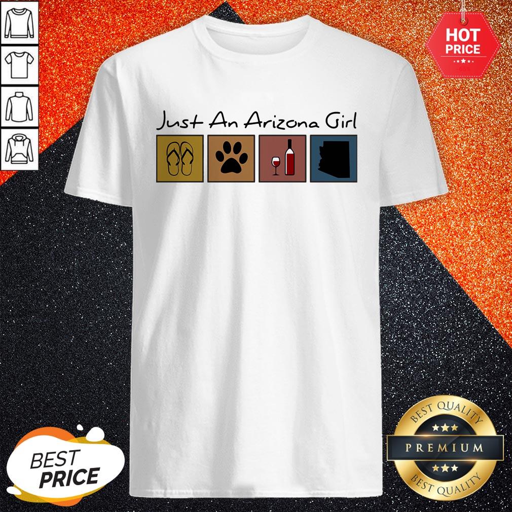 Just An Arizona Girl Flip Flop Cat Paw Wine Shirt