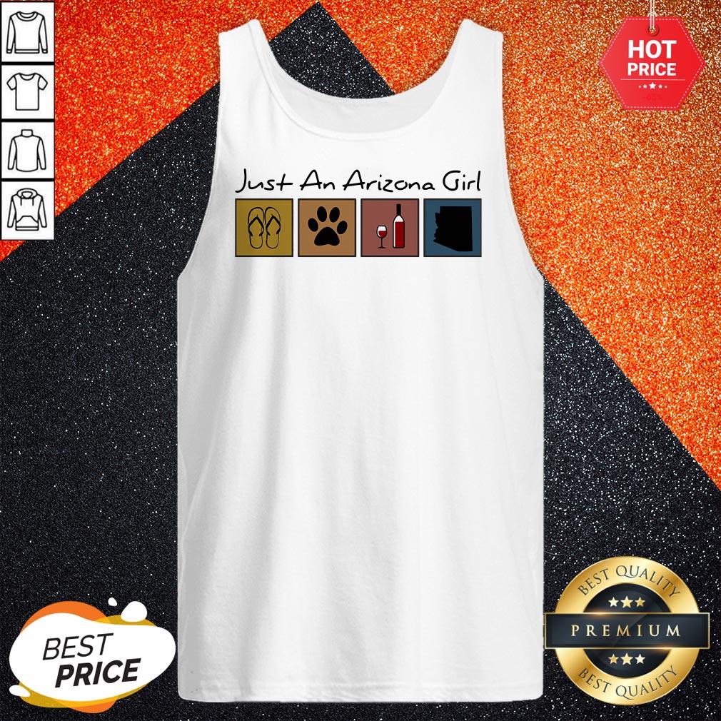 Just An Arizona Girl Flip Flop Cat Paw Wine Shirt