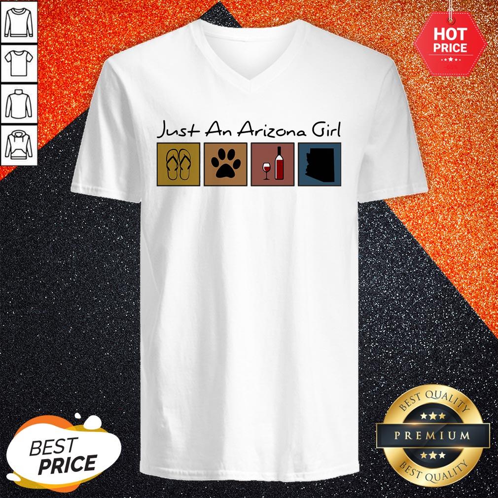 Just An Arizona Girl Flip Flop Cat Paw Wine Shirt