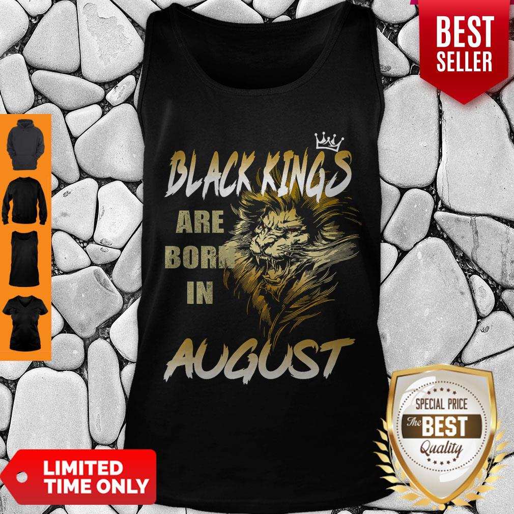 Funny Lion Black Kings Are Born In August T-Shirt
