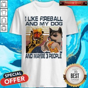 I Like Fireball And My Dog And Maybe 3 People Vintage Shirt