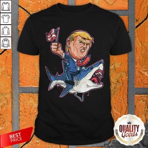 Donald Trump Shirt Shark President 4Th Of July American Flag Shirt