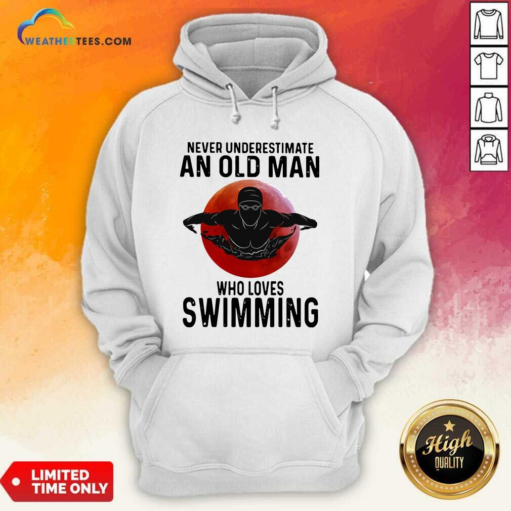 Original Never Underestimate An Old Man Who Loves Swimming The Moon Shirt