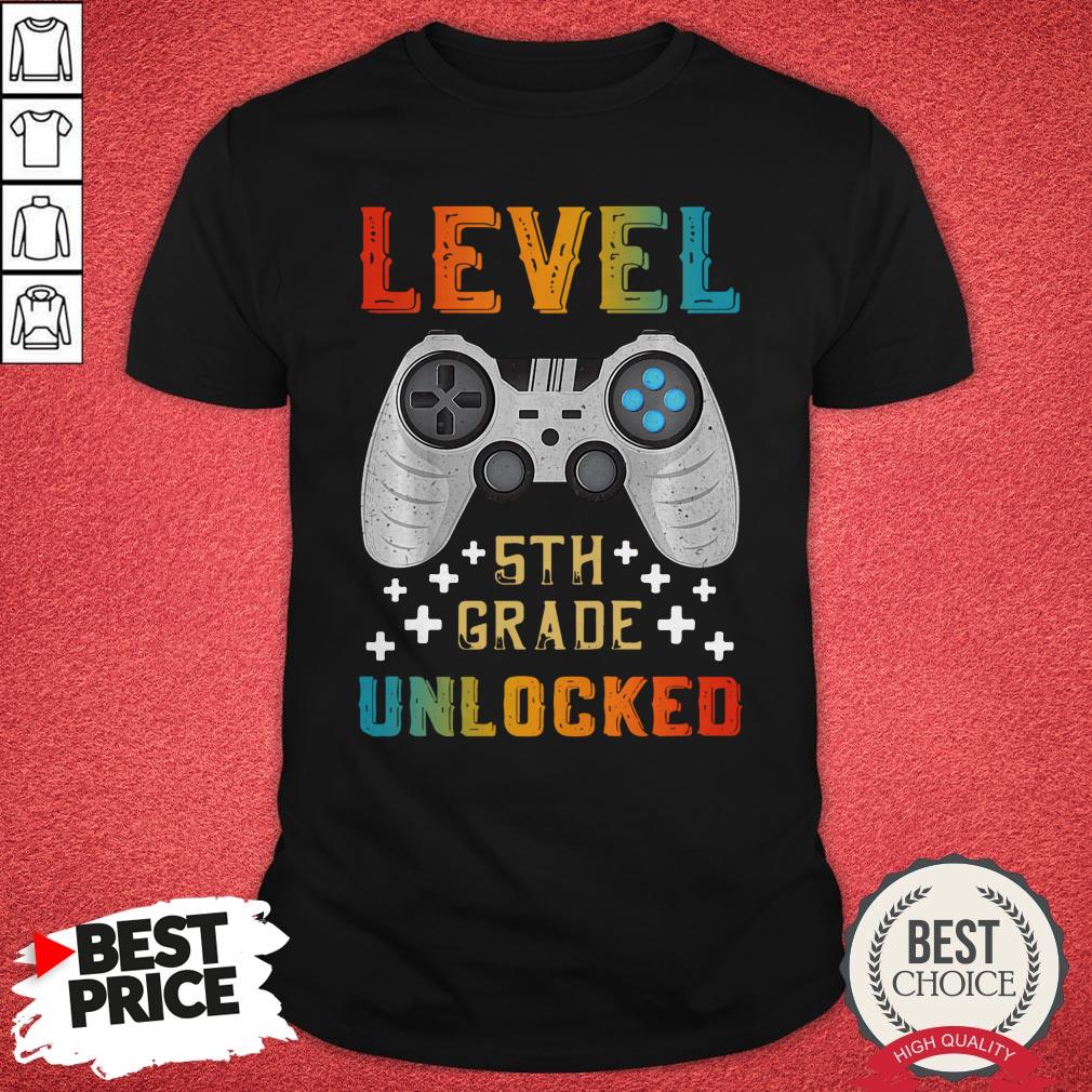 Level 5th Grade Unlocked Funny Gamer Back To School Star Shirt