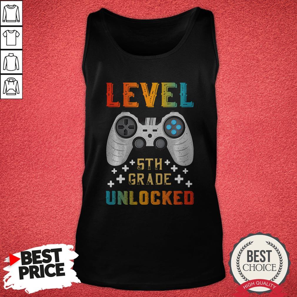 Level 5th Grade Unlocked Funny Gamer Back To School Star Shirt