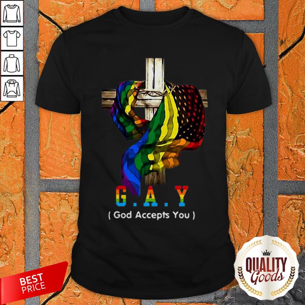 LGBT Cross Jesus Gay God Accepts You Perfect Official Top Premium Shirt