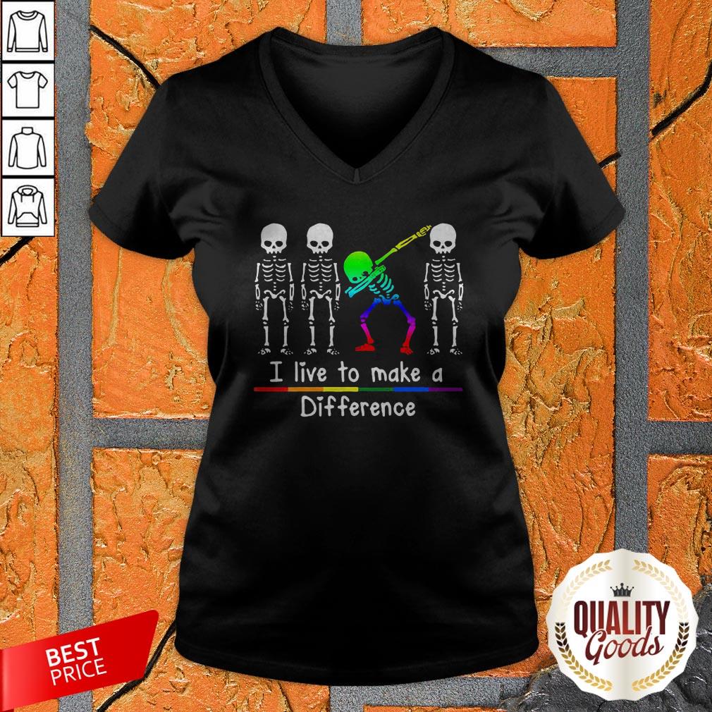 LGBT Dabbing Skeleton I Live To Make A Difference Shirt