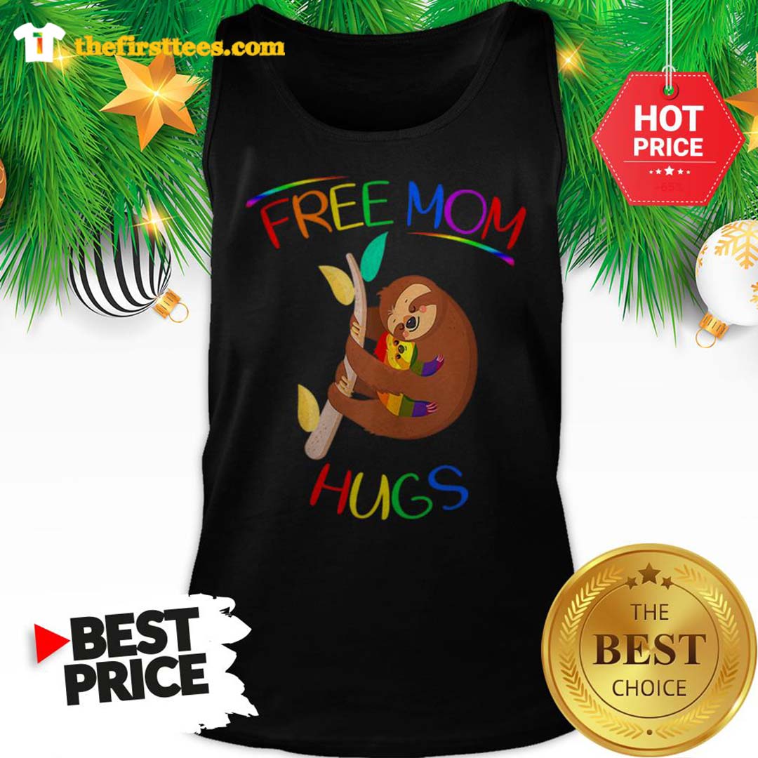 LGBT Sloth Free Mom Hugs Lesbian Pride Woderful Shirt