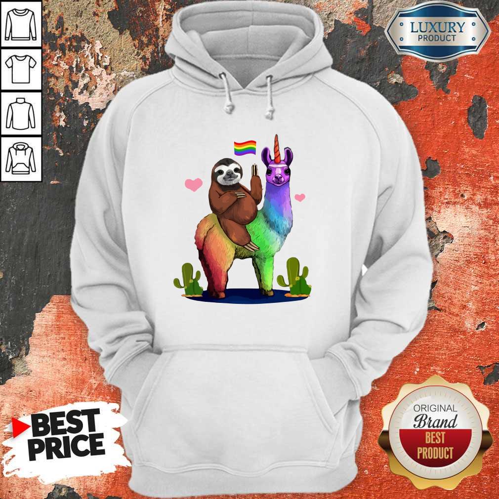 LGBT Sloth Riding A Llama Gay Lesbian Pride Shirt