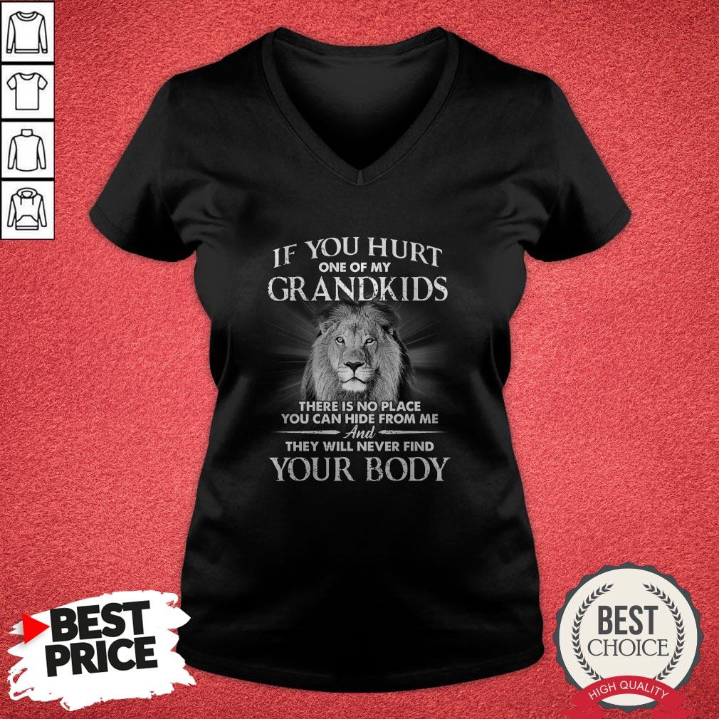 lion-if-you-hurt-one-of-my-grandkids-there-is-no-place-you-can-hide-from-me-v-neck.jpg