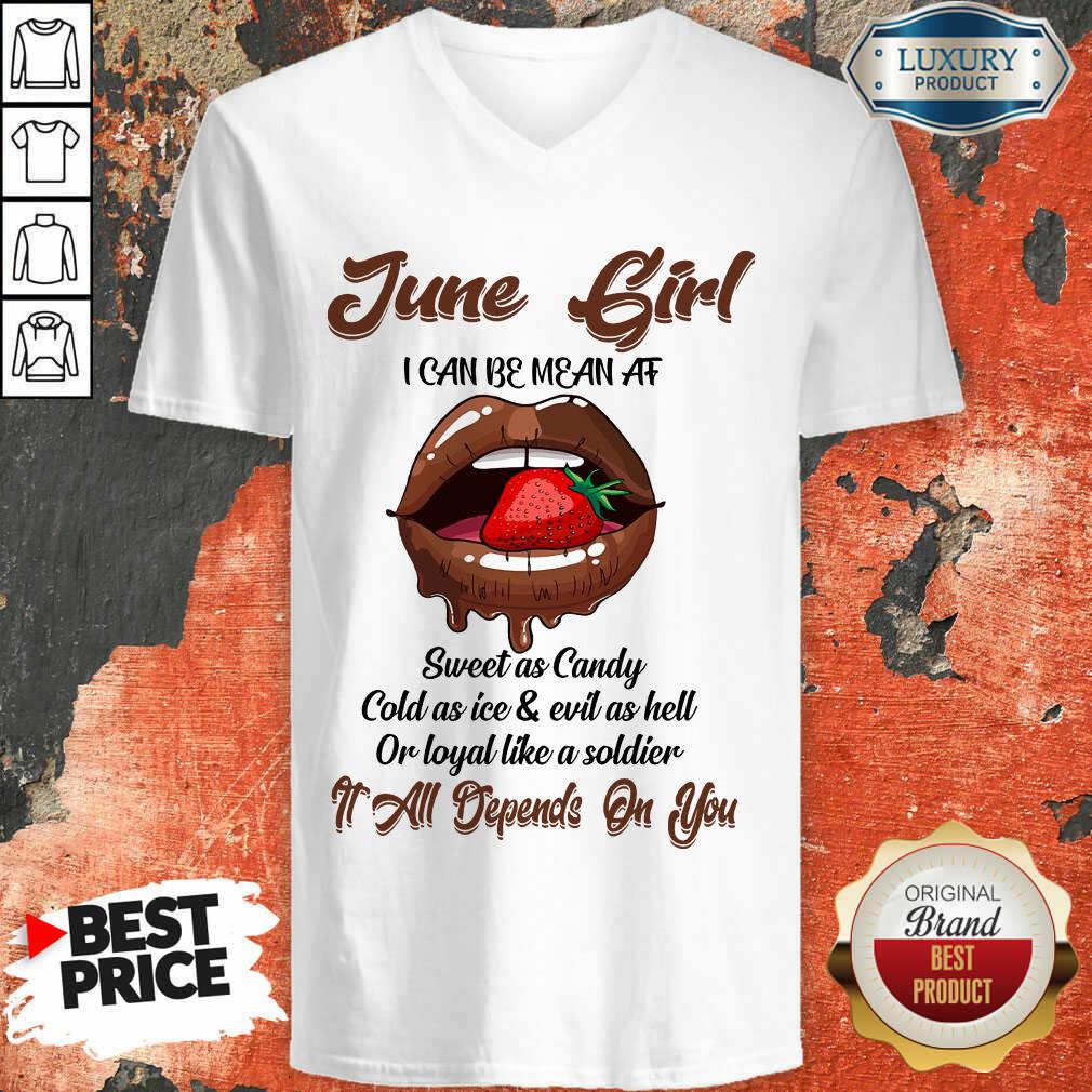 Lips Strawberry June Girl All Depend On You Shirt