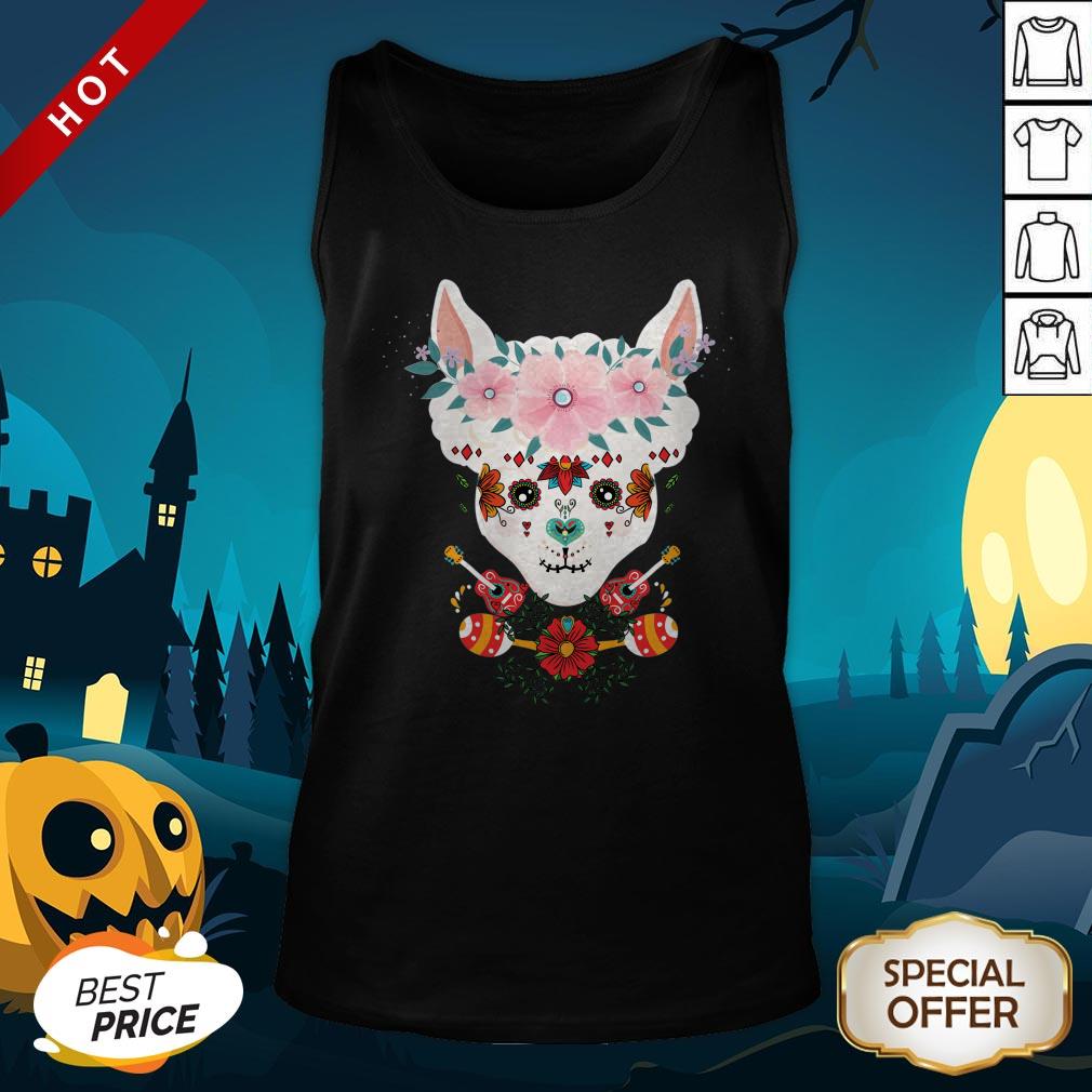 LLama Dia De Los Muertos Day Of The Dead Alpaca Calavera Shirt