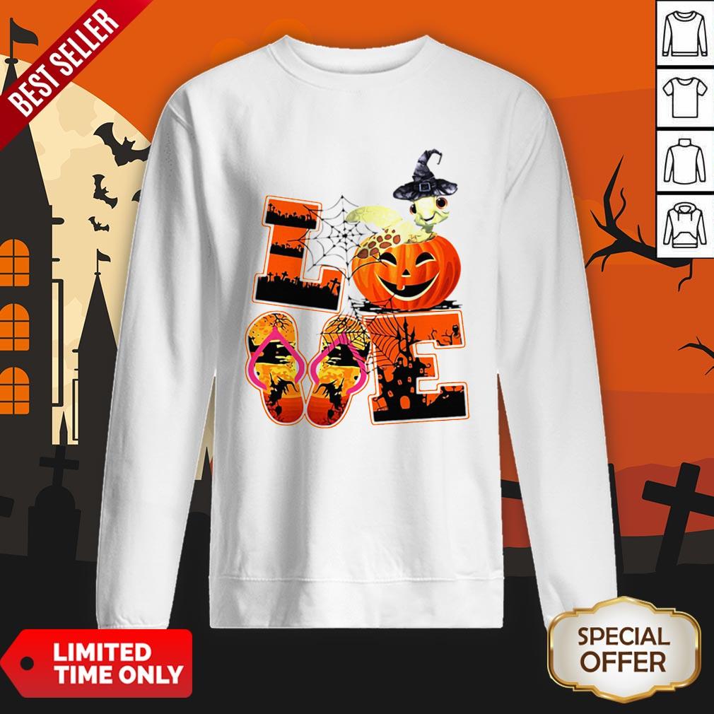 Love Halloween Shorkie Witch Turtle Shirt