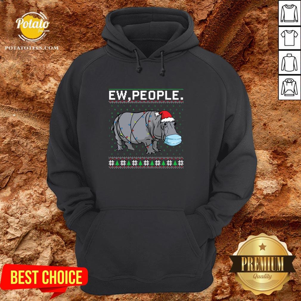 Love Hippopotamus Face Mask Ew People Ugly Christmas Shirt