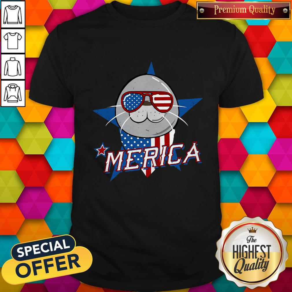 Love Seal Merica American Flag Shirt