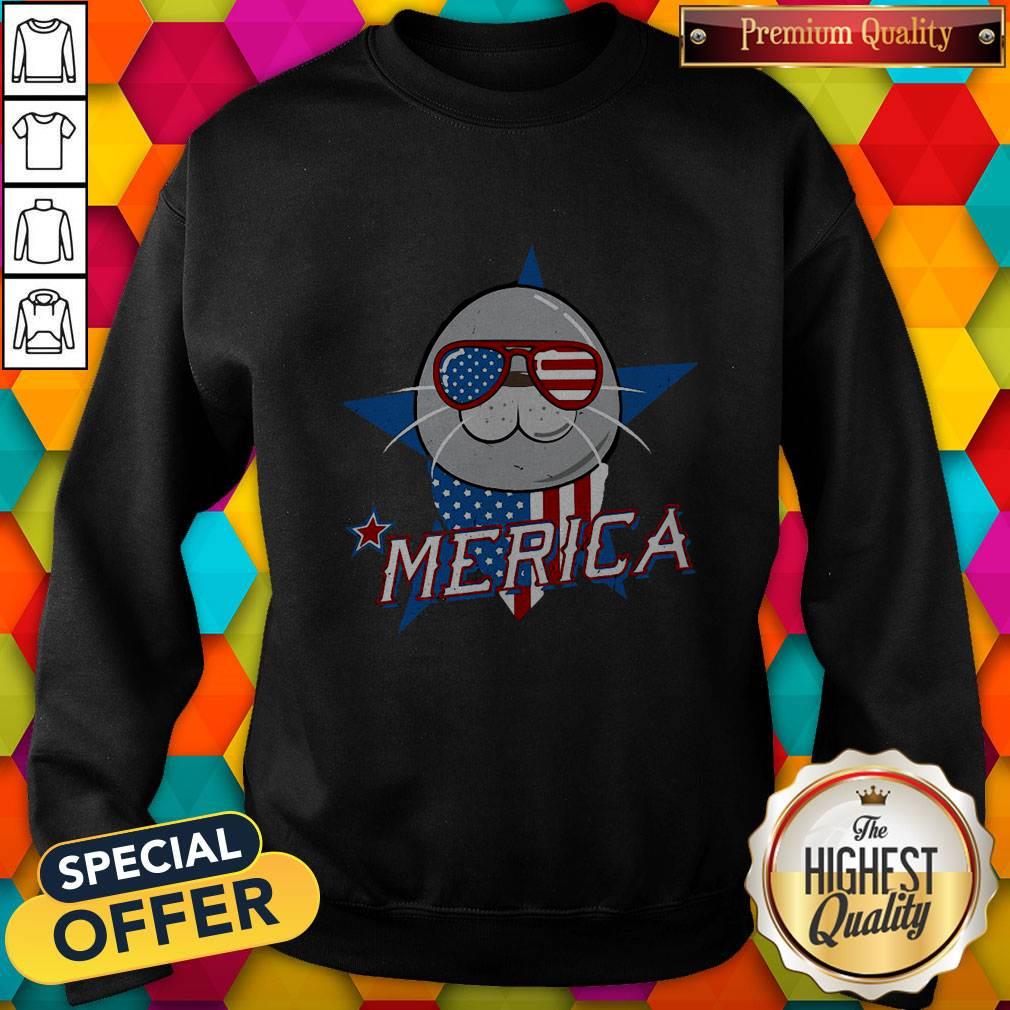 Love Seal Merica American Flag Shirt