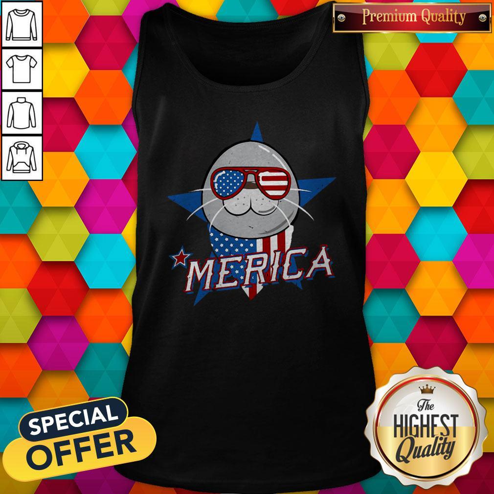 Love Seal Merica American Flag Shirt