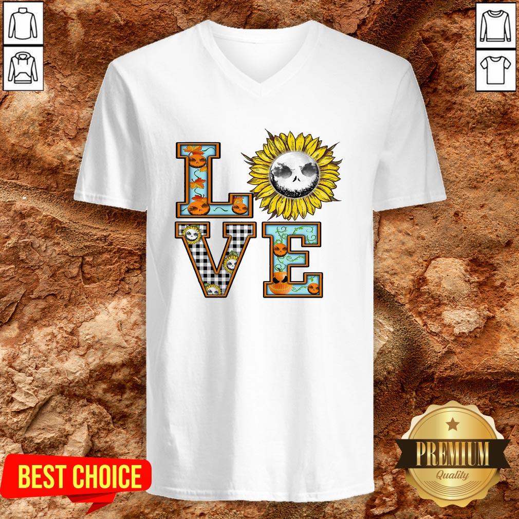 Love Sunflower Jack Skellington Flower Shirt