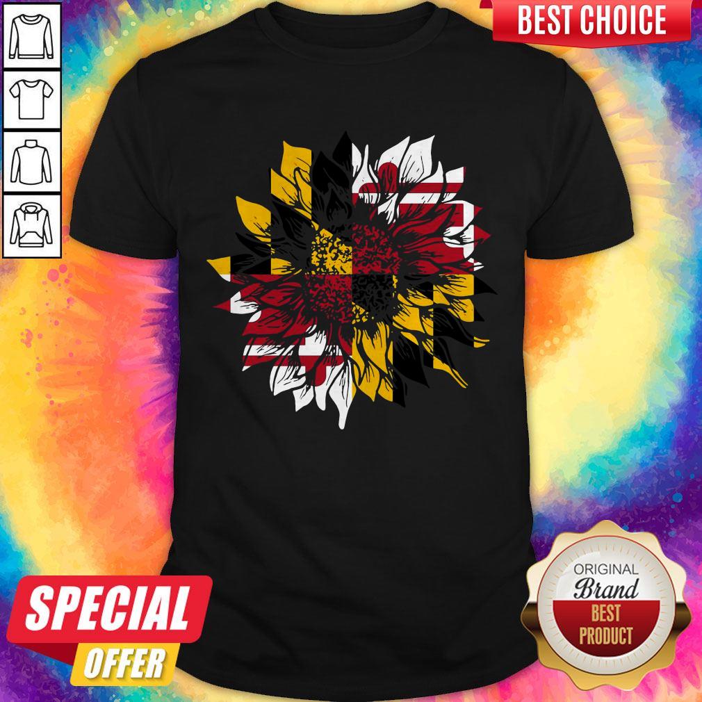 Love Sunflower Maryland Flag Shirt