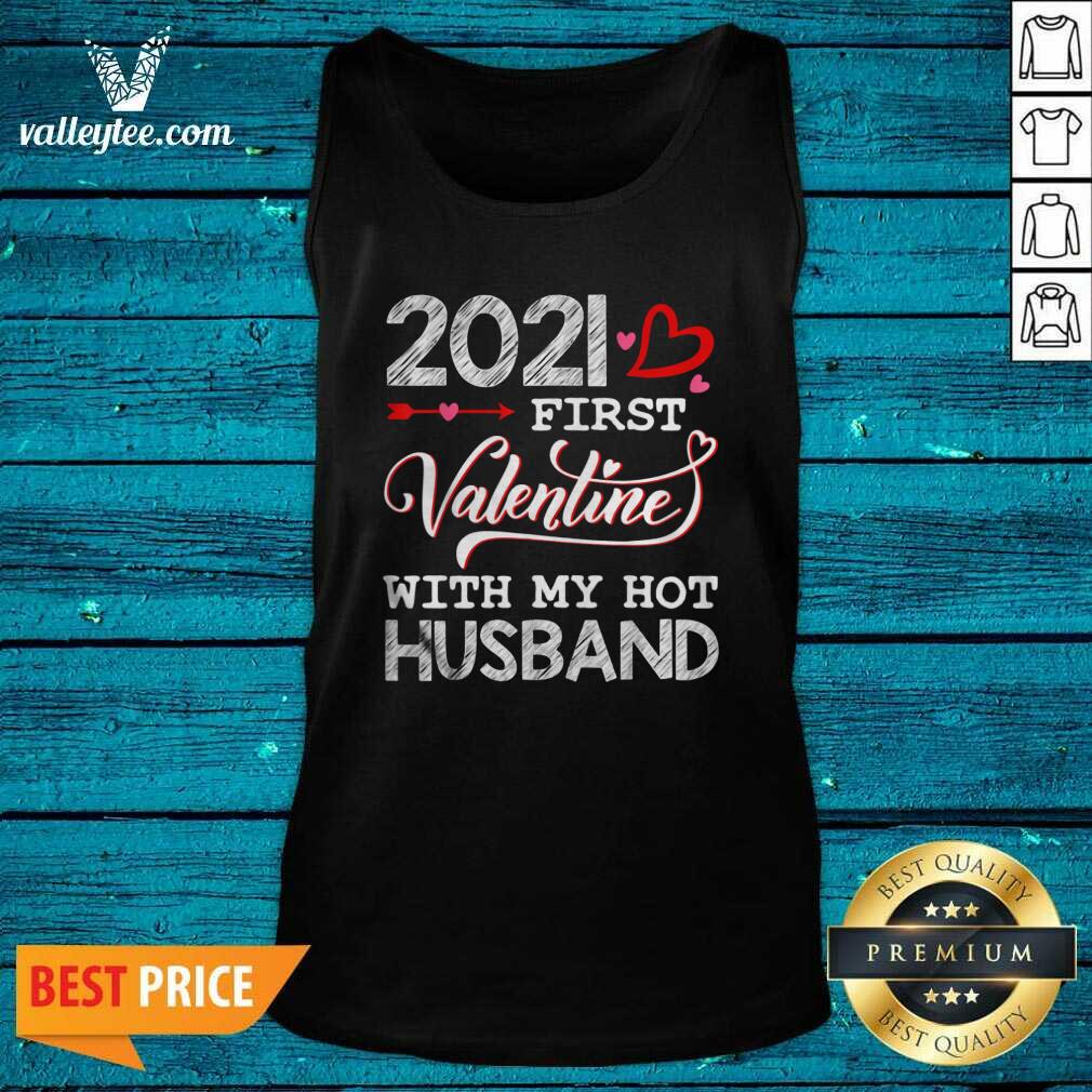 Lovely 2021 First Valentine With My Hot Husband Couple Shirt