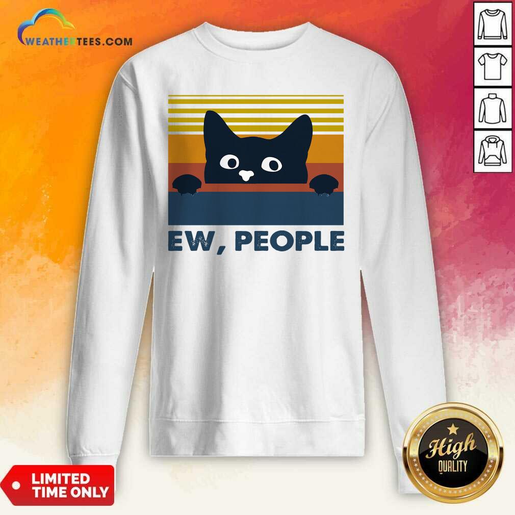 Lovely Black Cat Ew People Vintage Retro Shirt